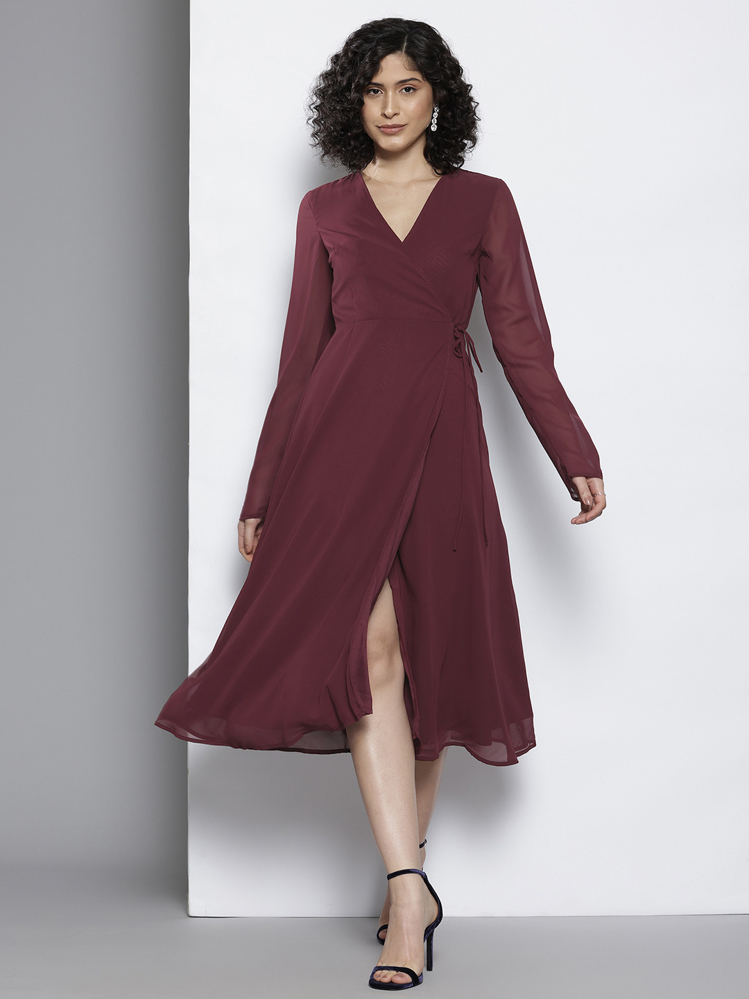 NA-KD Semi-Sheer Midi Dress