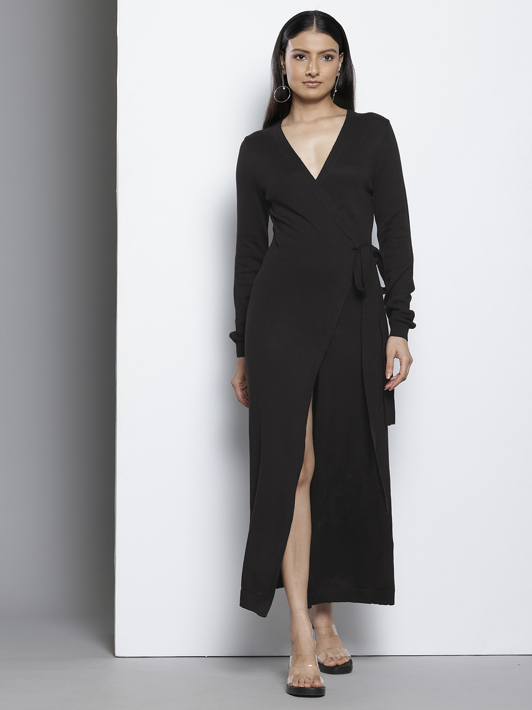 NA-KD V-Neck Wrap Style Dress