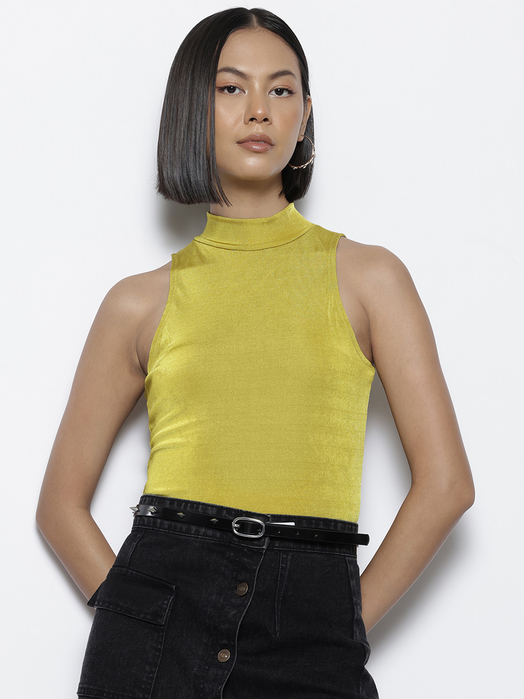 NA-KD High-Neck Fitted Top