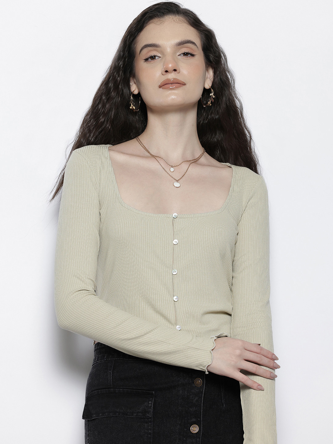 NA-KD Square Neck Babylock Top