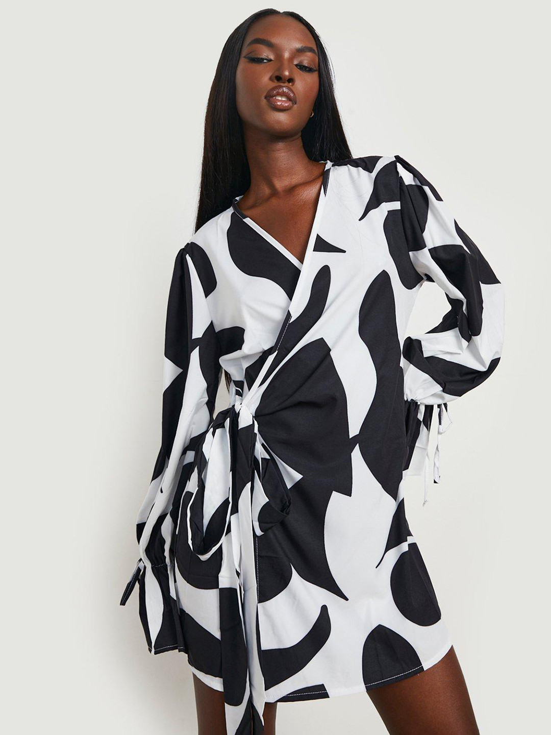 Boohoo Geometric Print Mini Dress