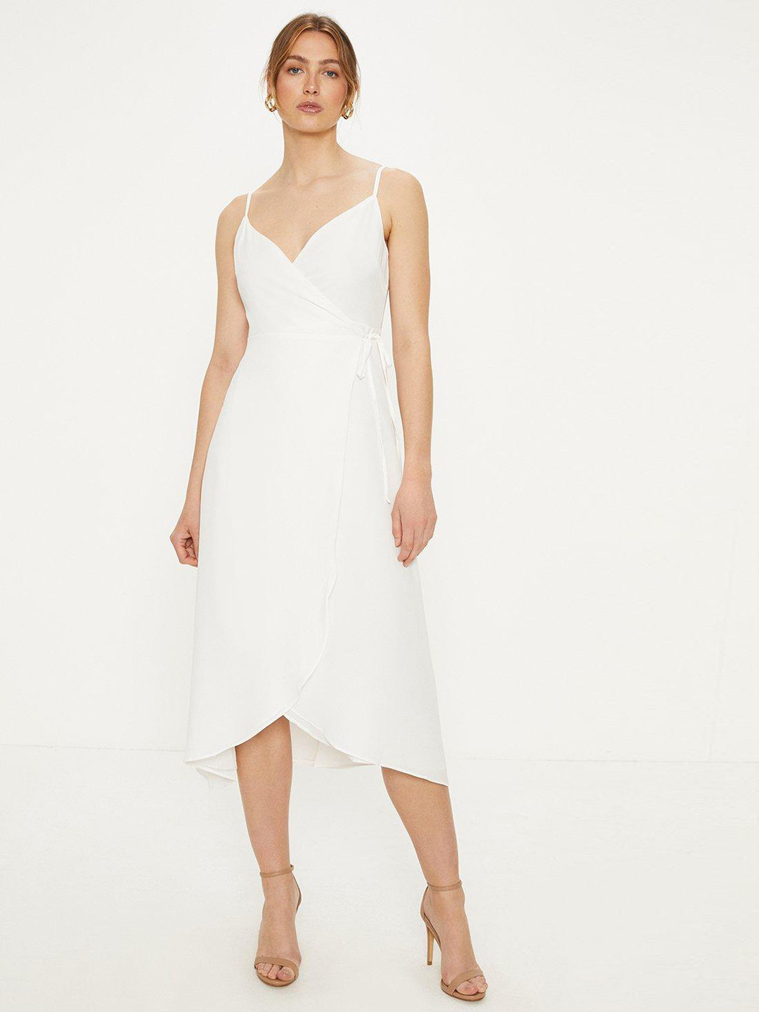 OASIS Strappy Wrap Midi Dress