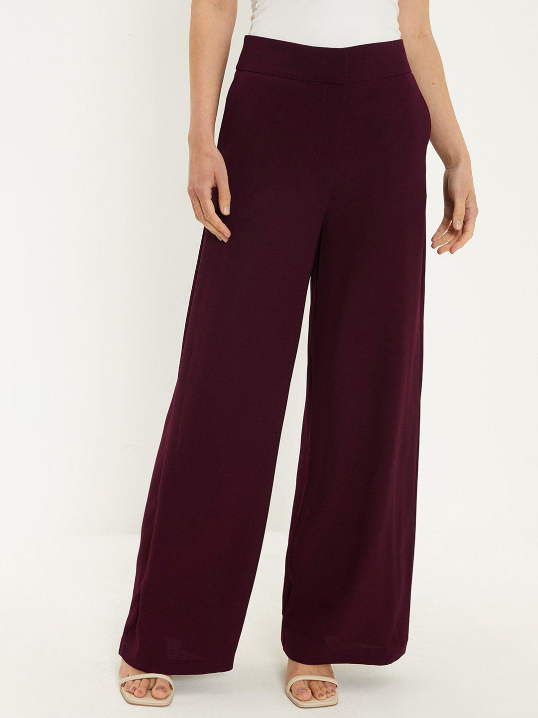 OASIS Women Crepe Wide Leg Trousers