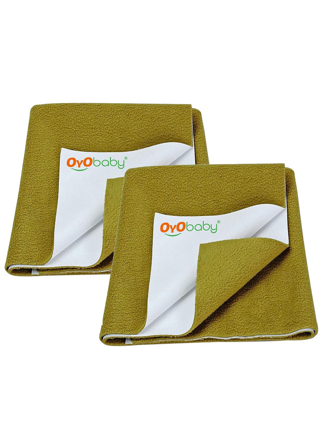OyO Baby Set of 2 Gold Waterproof & Baby Dry Sheet Polycotton Mattress Protector