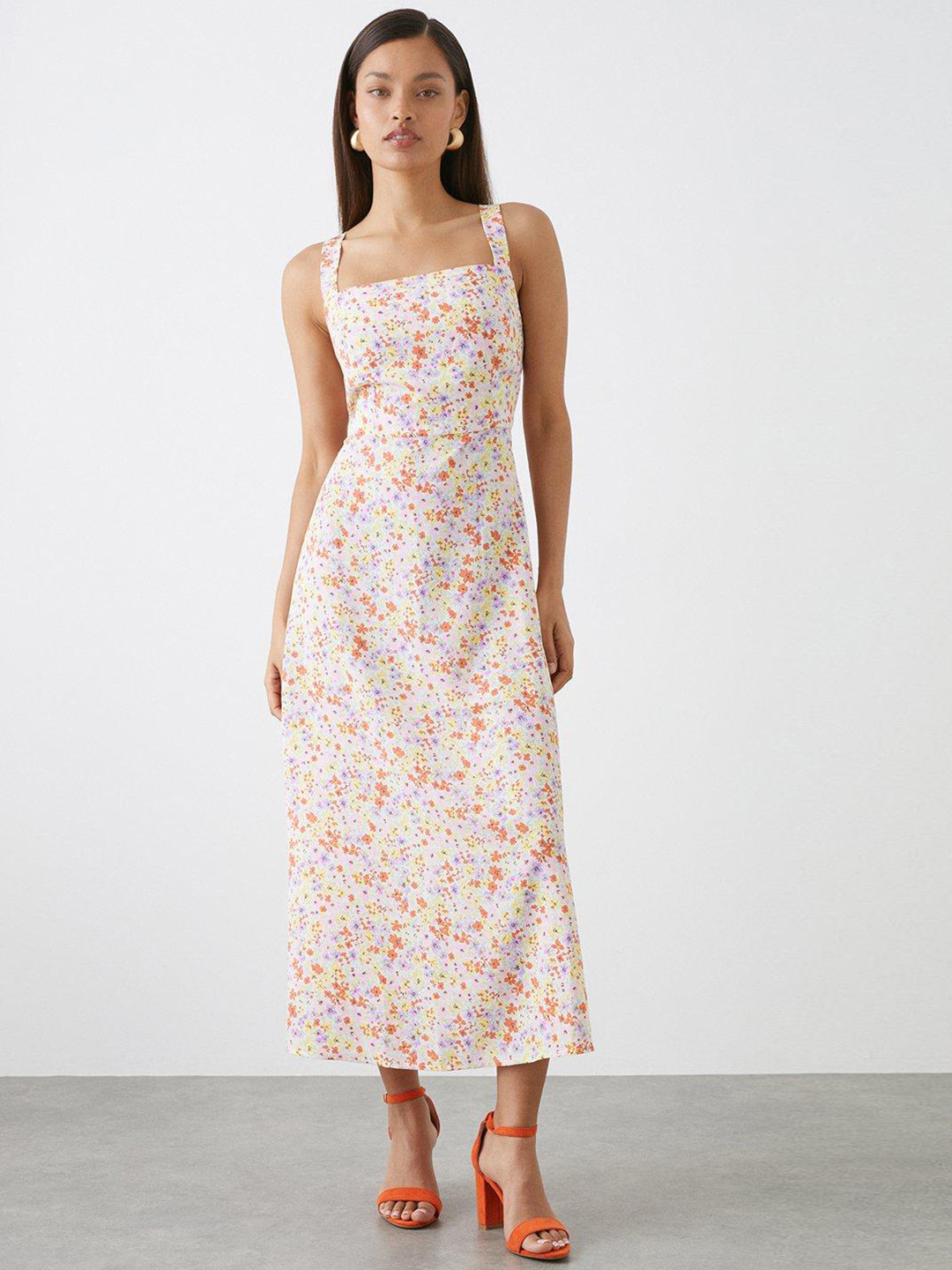 DOROTHY PERKINS Floral Print A-Line Petite Midi Dress