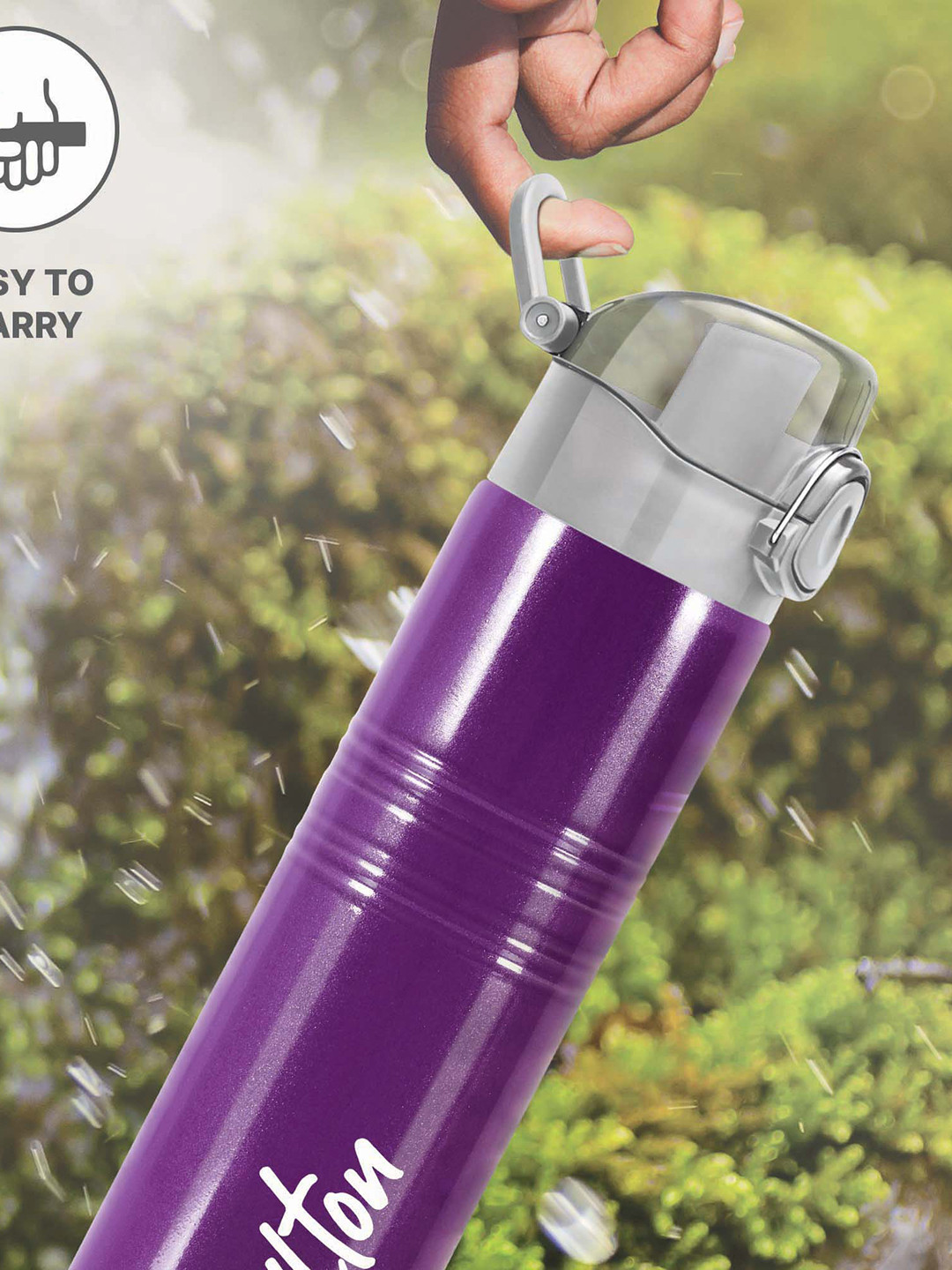 Milton Vogue 1000 Purple Solid Stainless Steel Single Wall Vacuum Water Bottle - 750ml