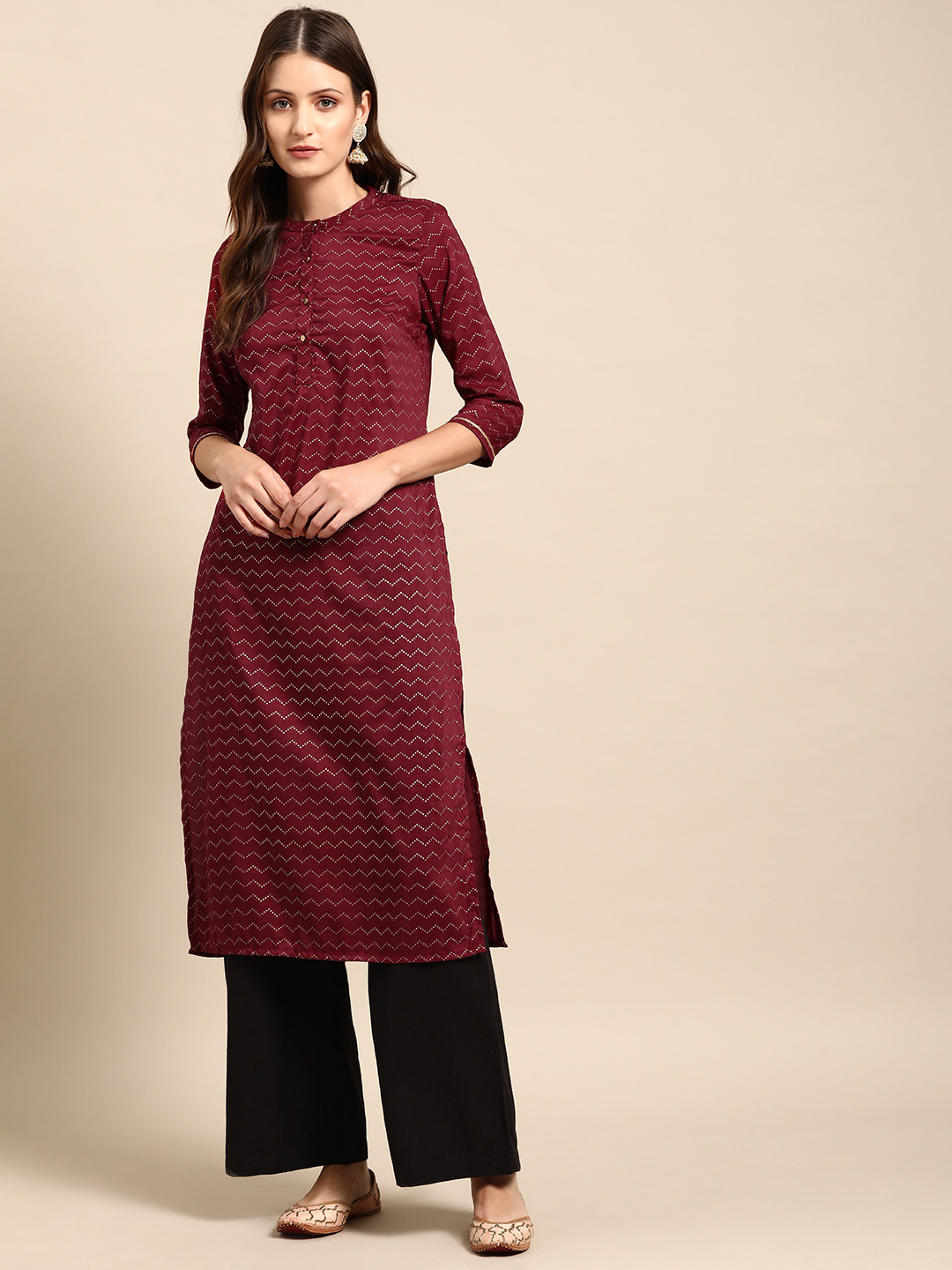 Anouk Chevron Patterned Gotta Patti Kurta