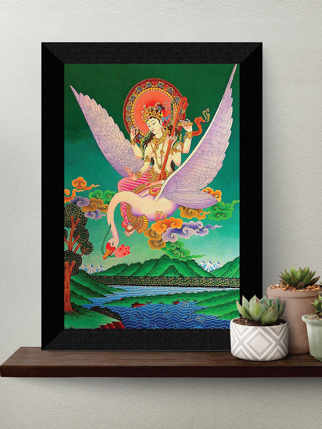 SAF Green & Black Painting Wall Art