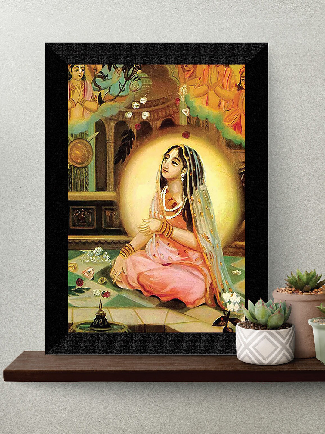 SAF Green & Pink Traditional Painting Wall Art