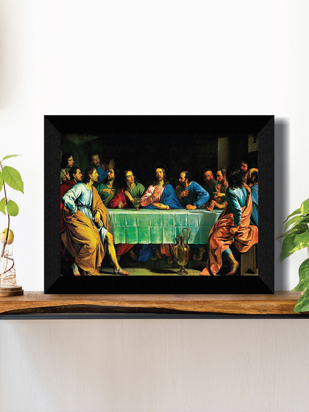 SAF Black & Green Jesus Christ Painting Wall Art