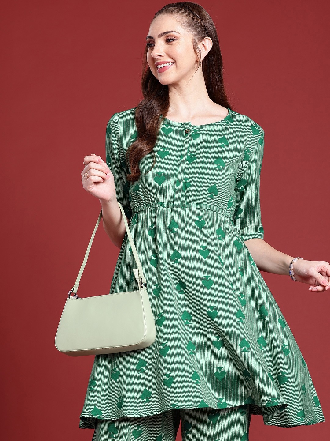 Anouk Ethnic Motifs Printed Regular A Line Kurta With Palazzos - Kurta Sets for Women 23546600 | Myntra