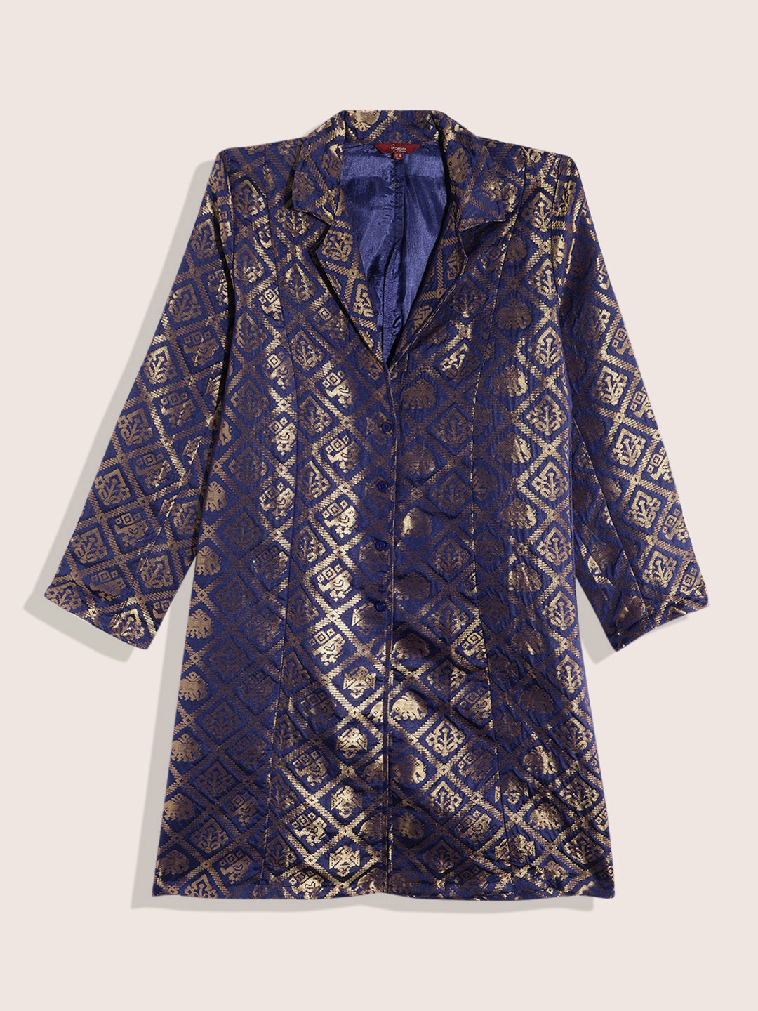 Sangria Teen Girls Woven Design Longline Ethnic Tailored Jacket
