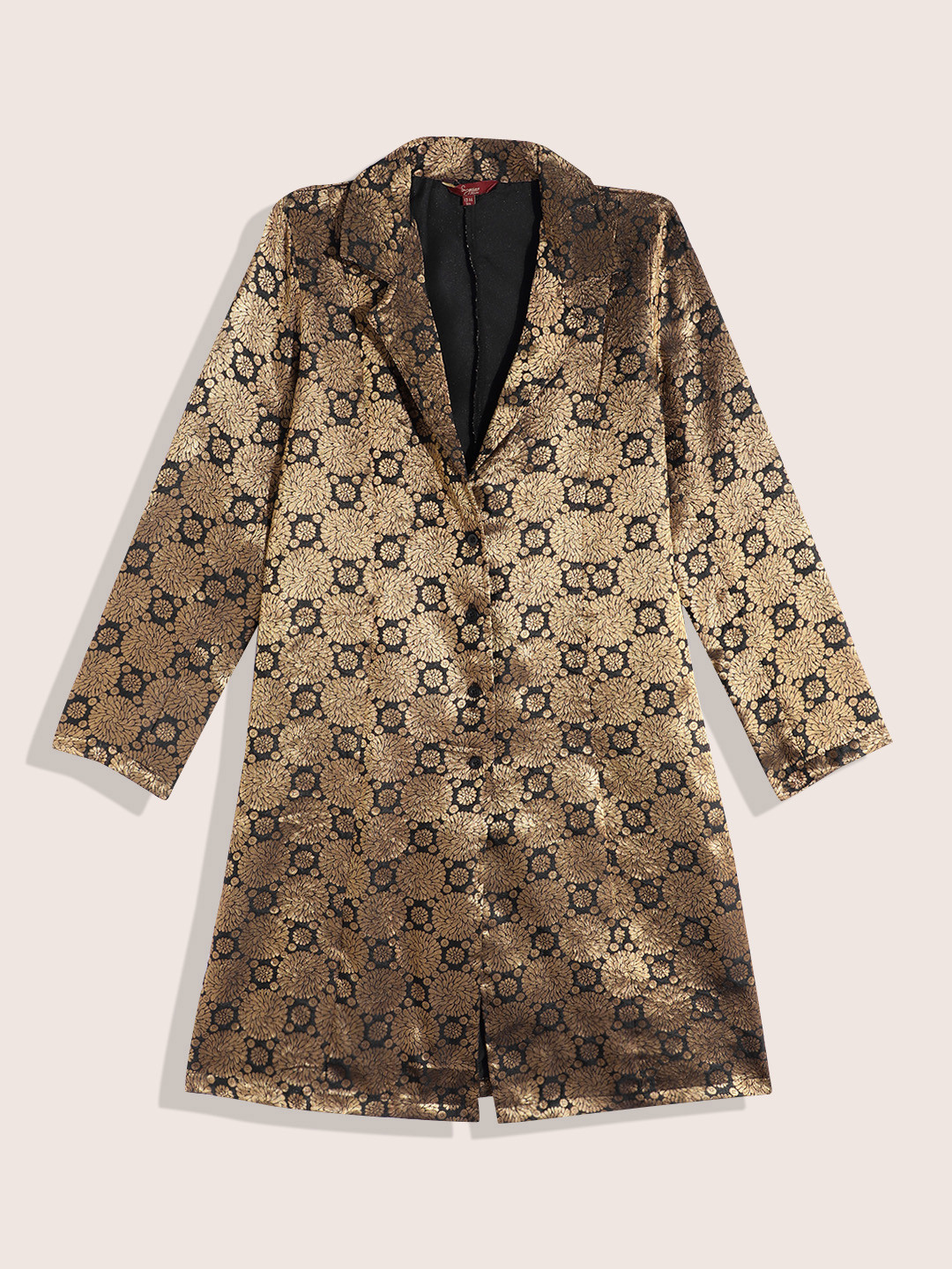 Sangria Teen Girls Woven Design Longline Ethnic Tailored Jacket