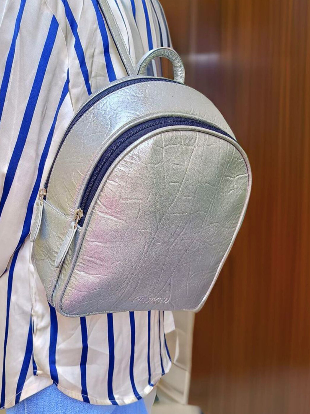 PERKED Genuine Leather Small Backpack