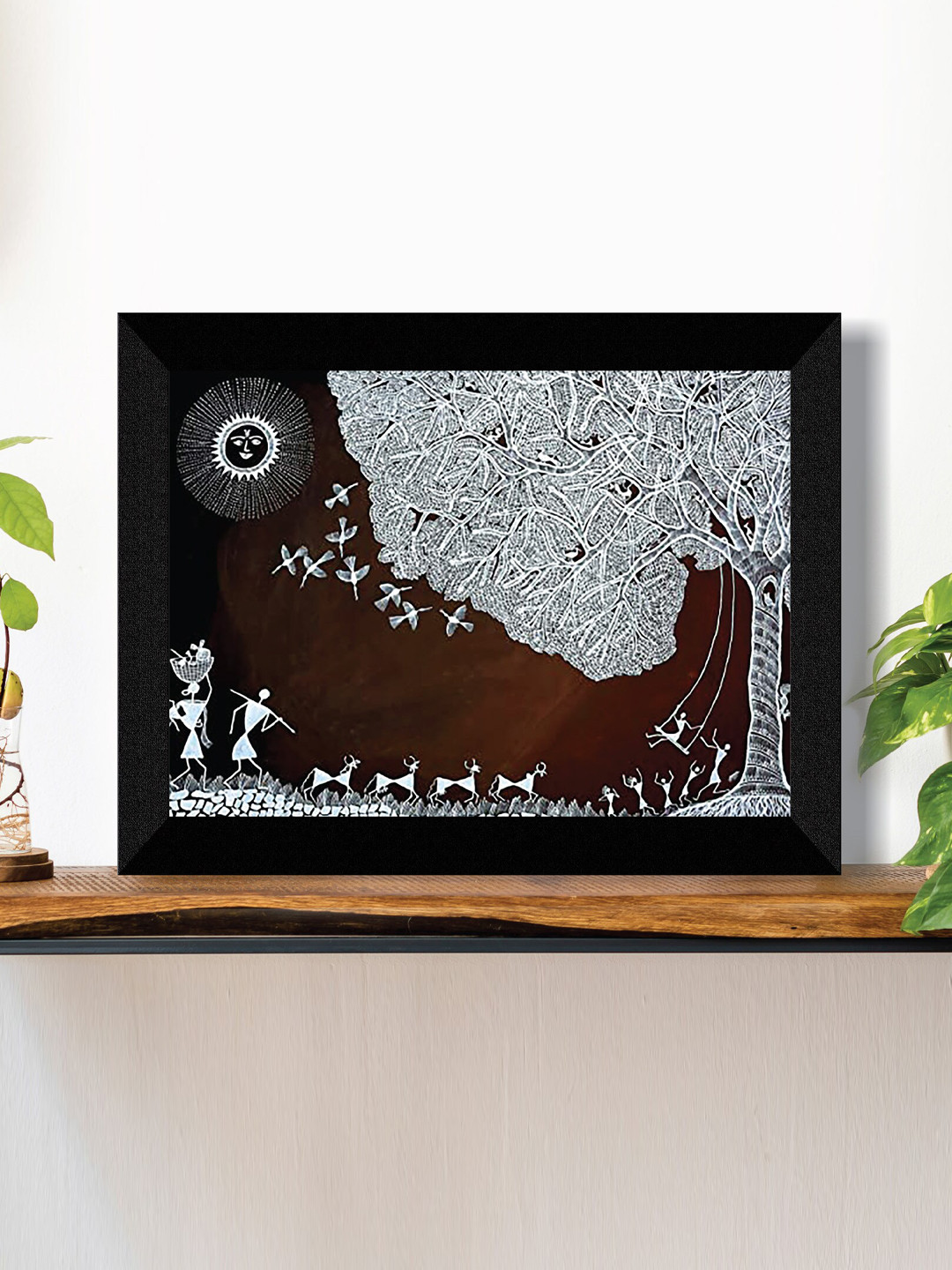 SAF Black & Brown Painting Wall Art