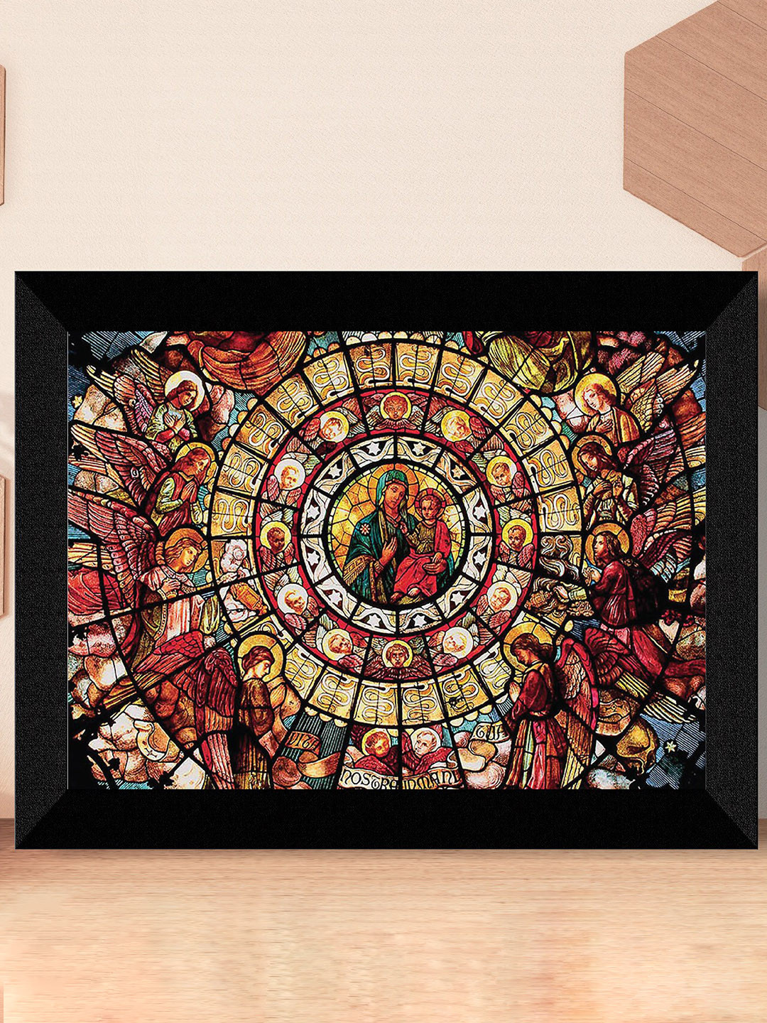 SAF Black & Red Unique Painting Framed Wall Art