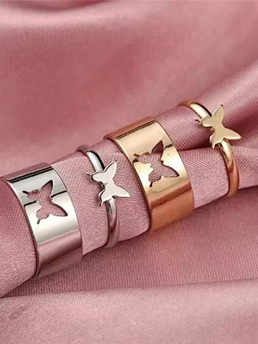 VIEN Set Of 3 Adjustable Couple Finger Rings