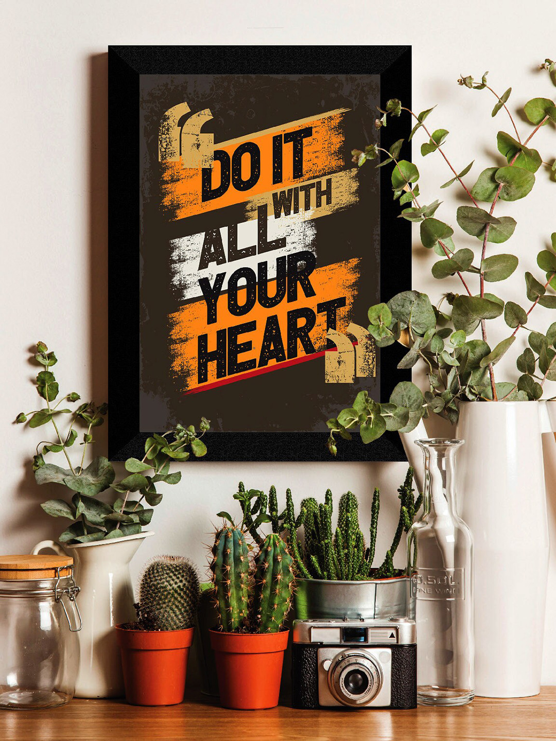 SAF Black & Brown Motivational Quotes Painting Wall Art