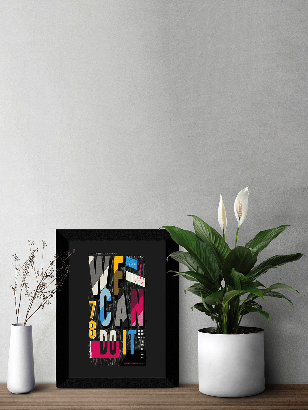 SAF Grey & Pink Motivational Quotes Painting Wall Art