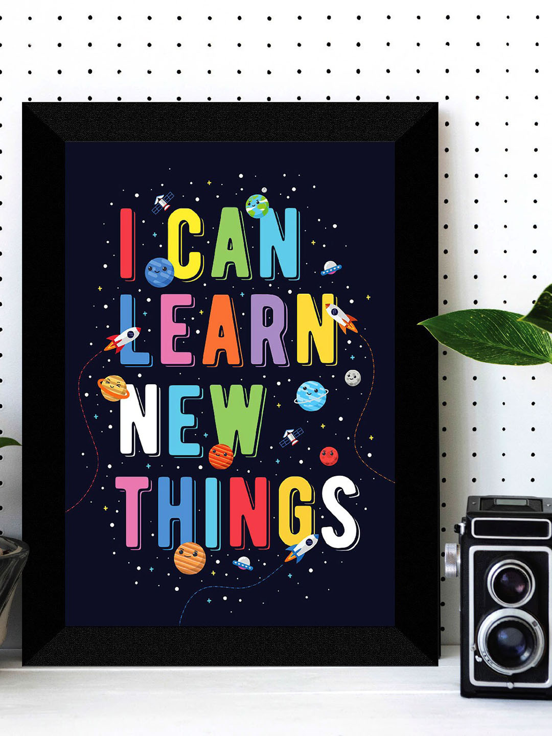 SAF Navy Blue & Red Motivational Framed Wall Art