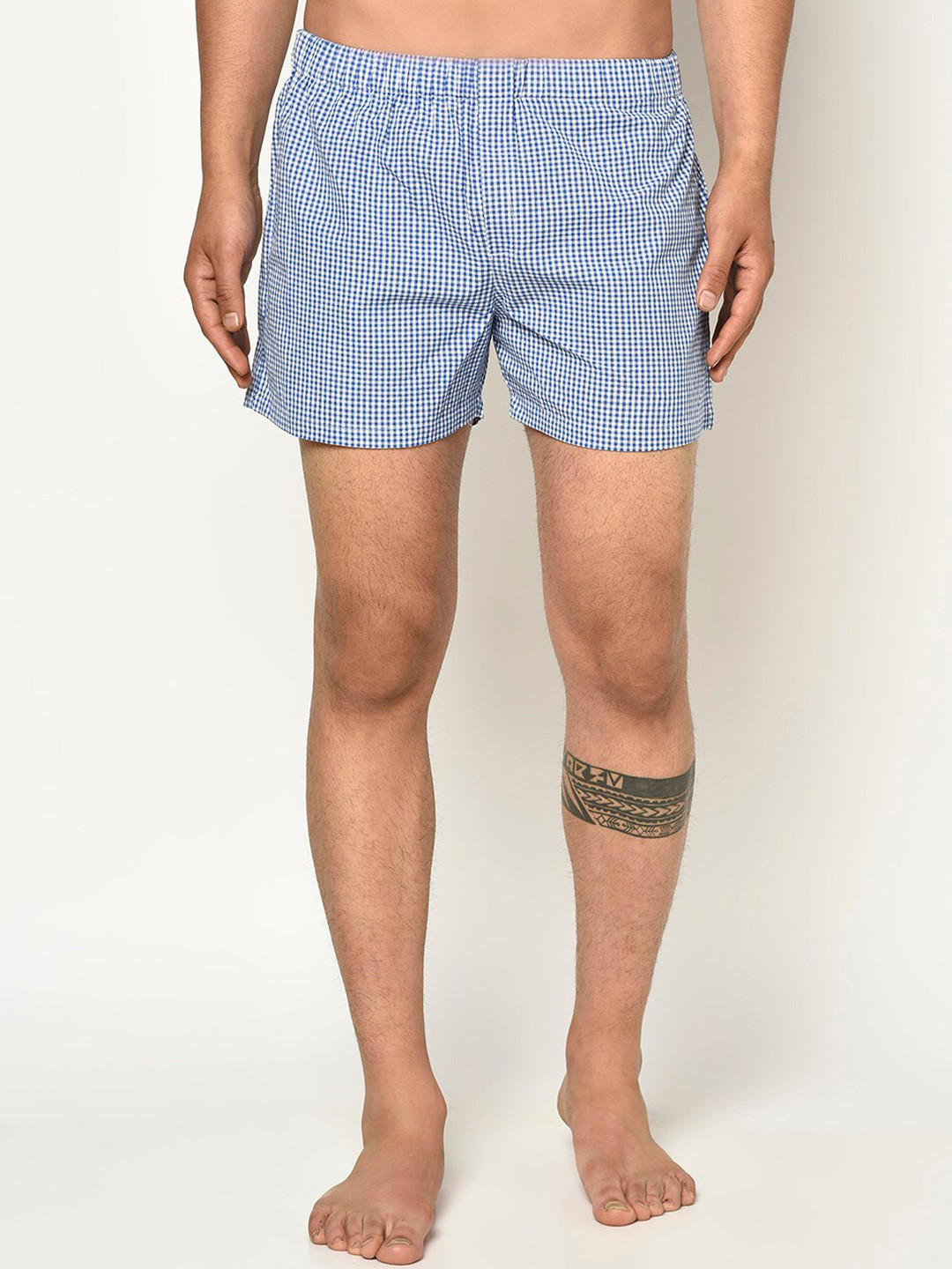 GLITO Men Cotton Checked BoxersBXR#11-S