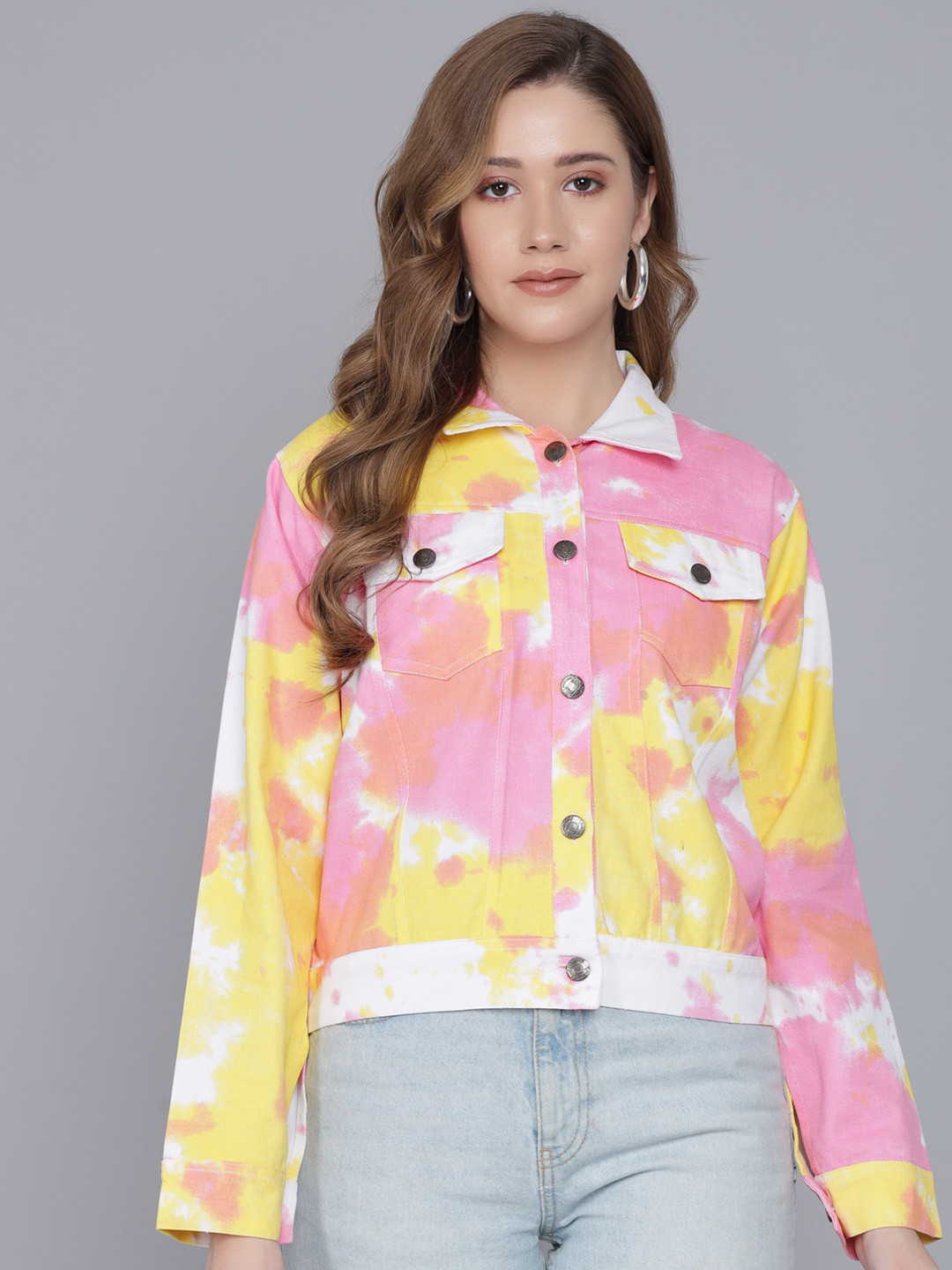 BAESD Tie & Dye Long Sleeve Denim Jacket