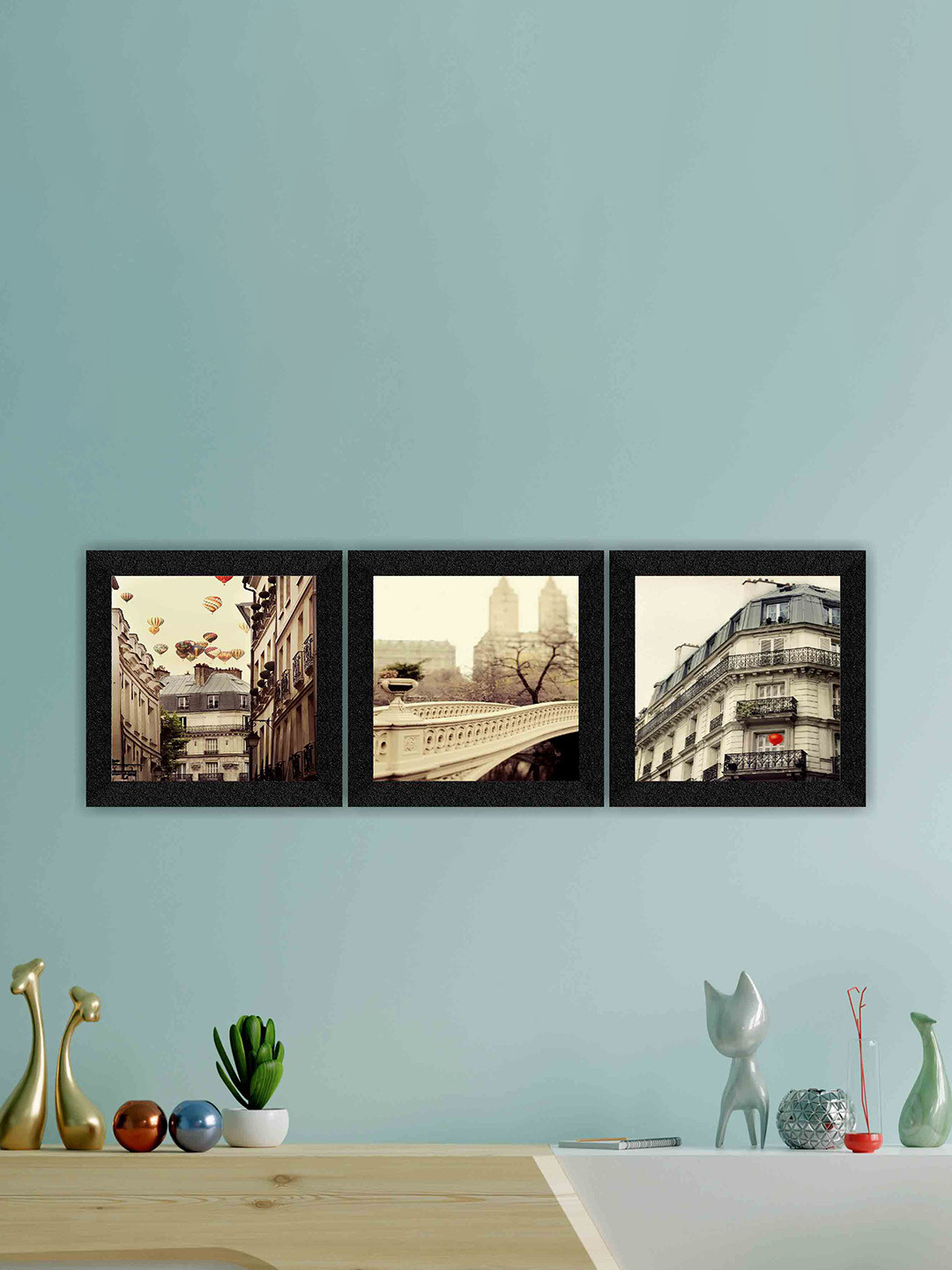 SAF Modern Art Canvas 3 Piece Wall Square Paintings Wall Art - 10 x 10In