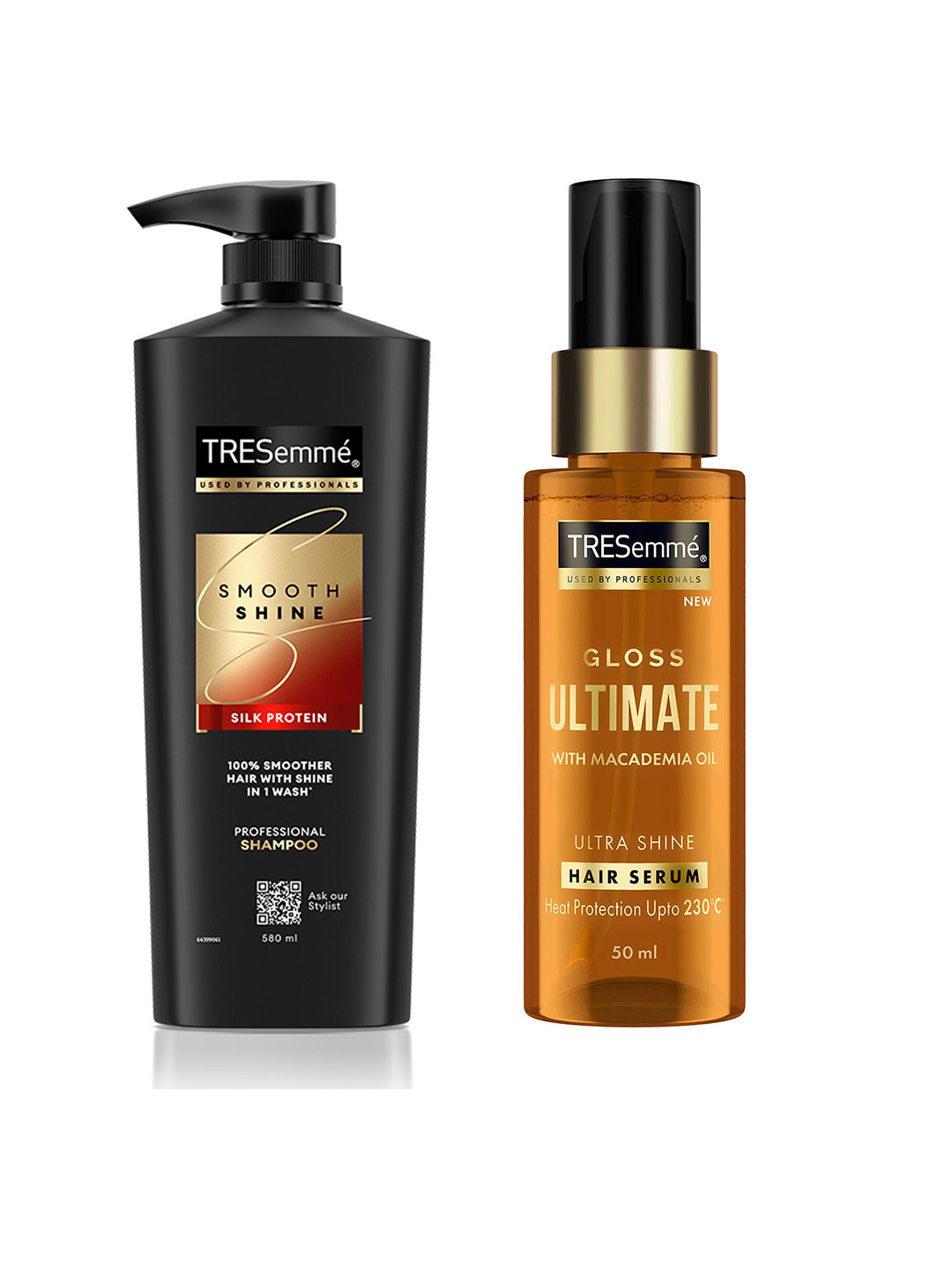 TRESemme Set of Smooth & Shine Shampoo 580ml & Gloss Ultimate Ultra Shine Hair Serum 50ml