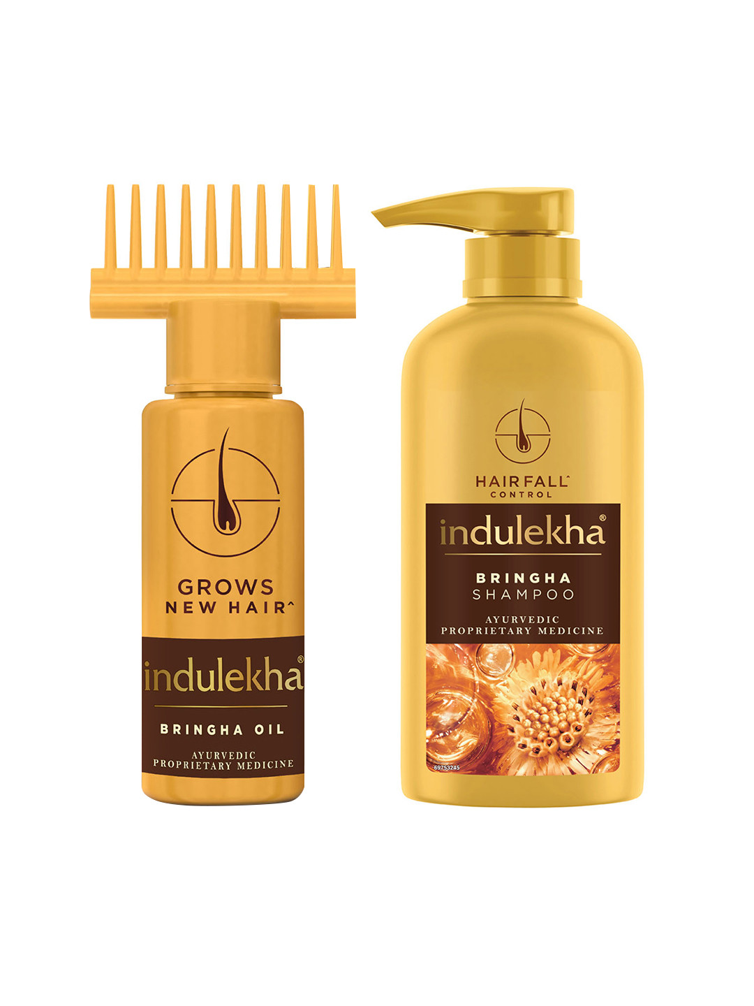 indulekha Set of Bringha Shampoo 580ml & Hair Oil 100ml