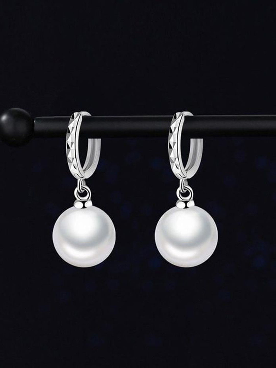 MYKI Silver-Plated Cubic Zirconia Drop Earrings