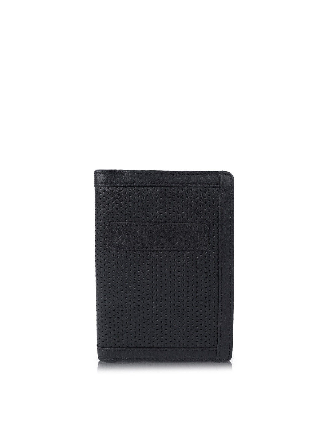 CIMONI Black Leather Passport Holder With Passport Holder