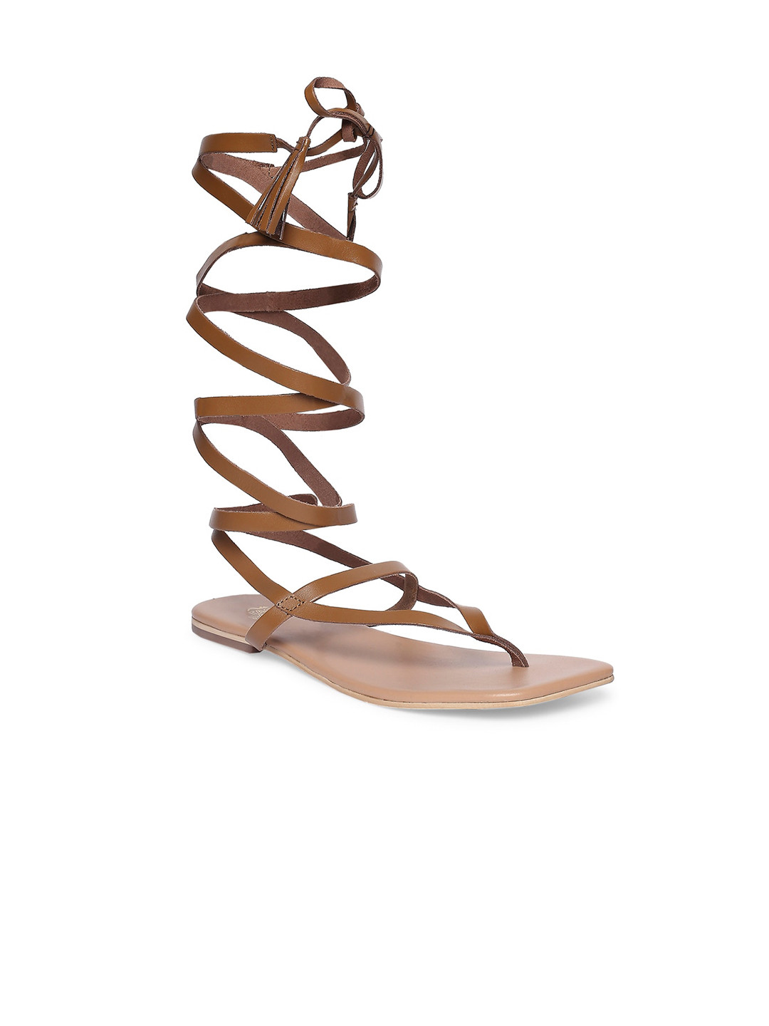 Tao Paris Women High Top Strappy Leather Gladiators With Lace -Up