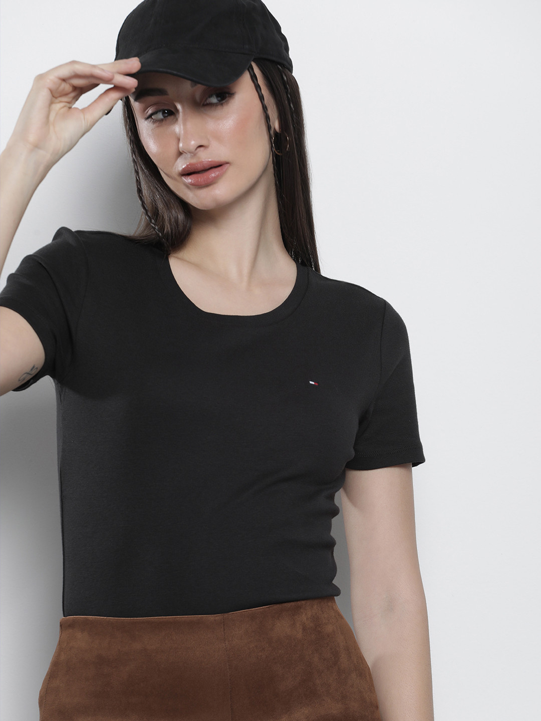 Tommy Hilfiger Pure Cotton Brand logo Embroidered Casual T-shirt