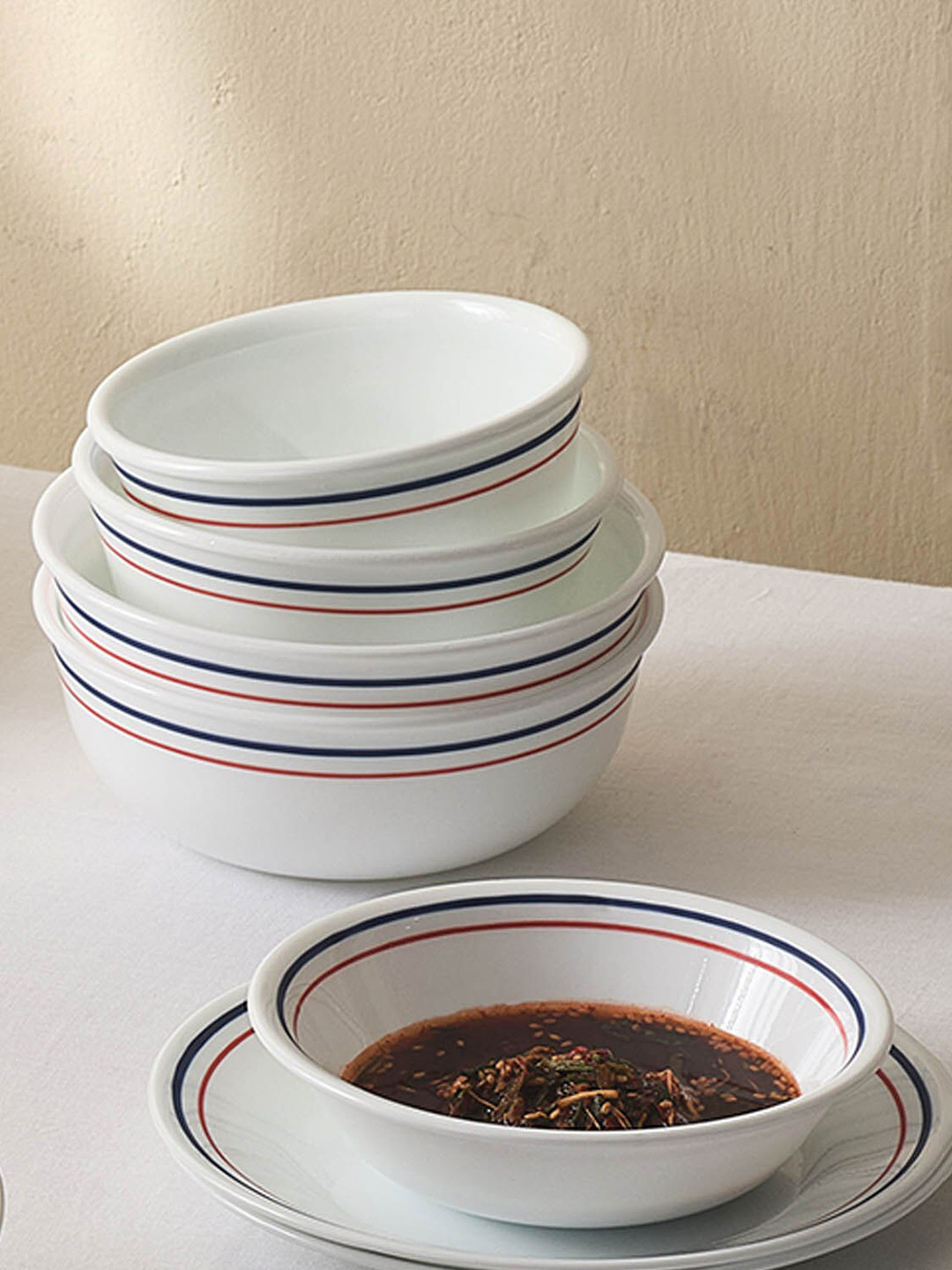 Corelle White 6 Pieces Glossy  Vitrelle Glass Bowls-177ml