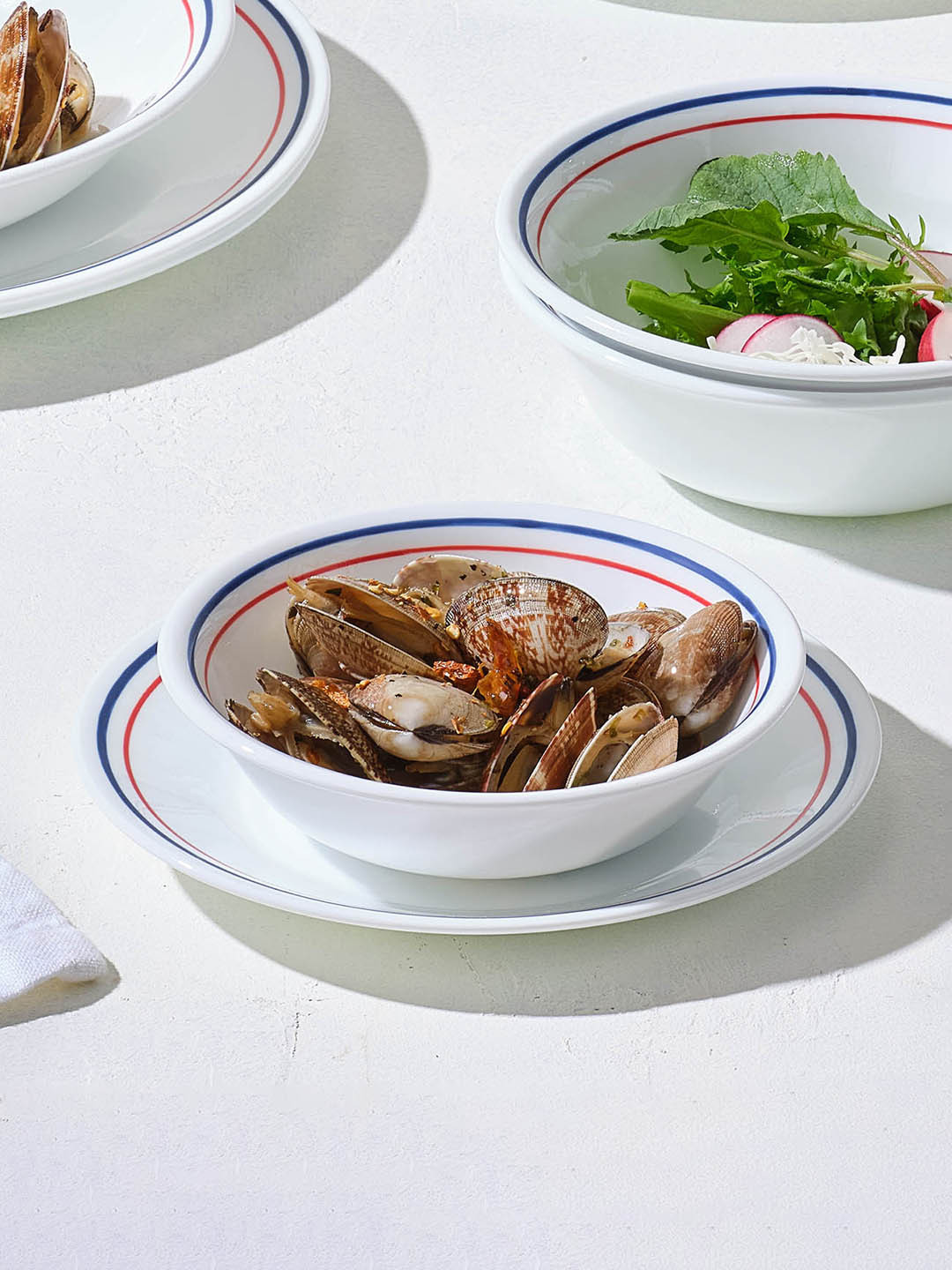 Corelle Livingware White & Red 6 Pieces Glossy Plates