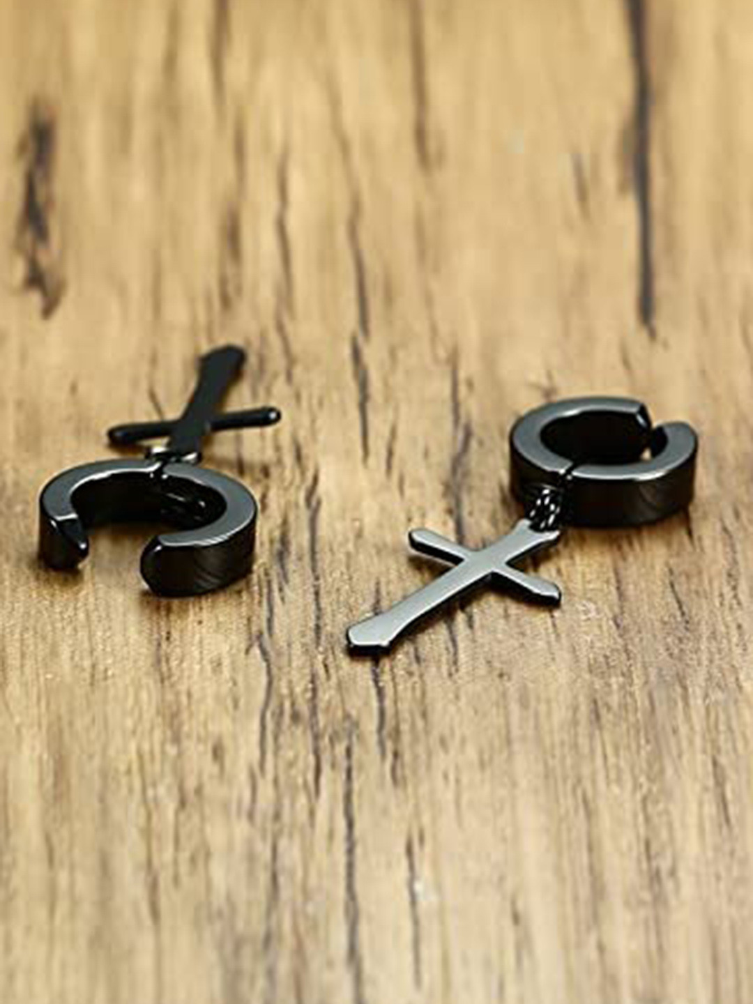 VIEN Contemporary Stainless Steel Hoop Earrings