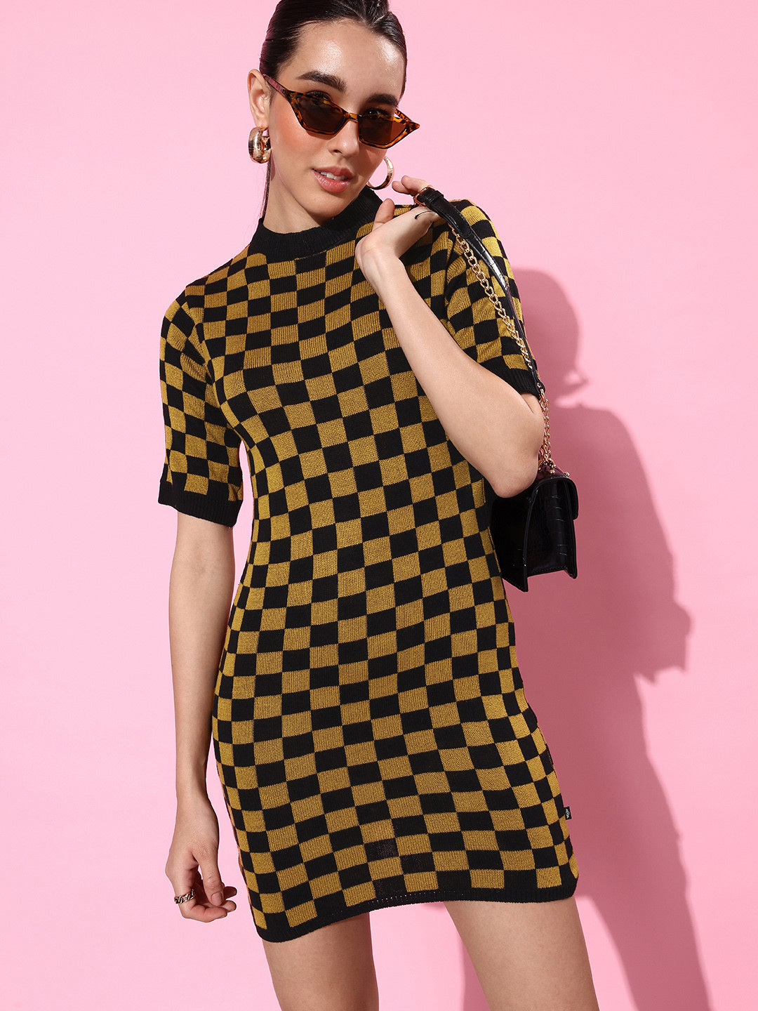 The Roadster Life Co. Checked Sheath Dress