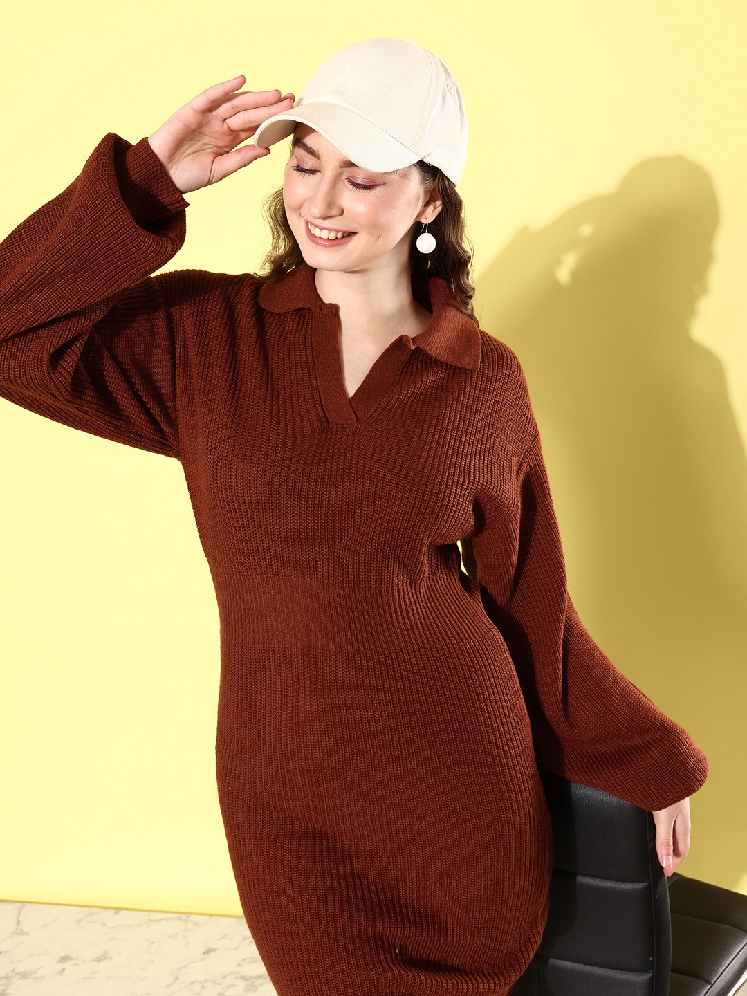 The Roadster Life Co. Self Design Fascination Infatuation Sleeve Show Mini Jumper Dress - Dresses for Women 23560172 | Myntra
