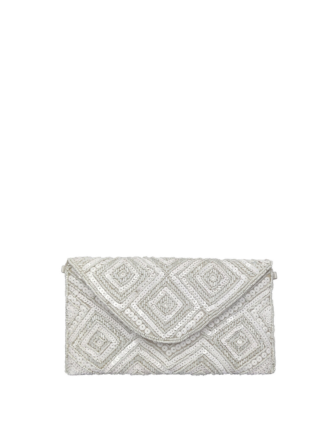 FRINGES Sequinned Embellished Envelope Clutch