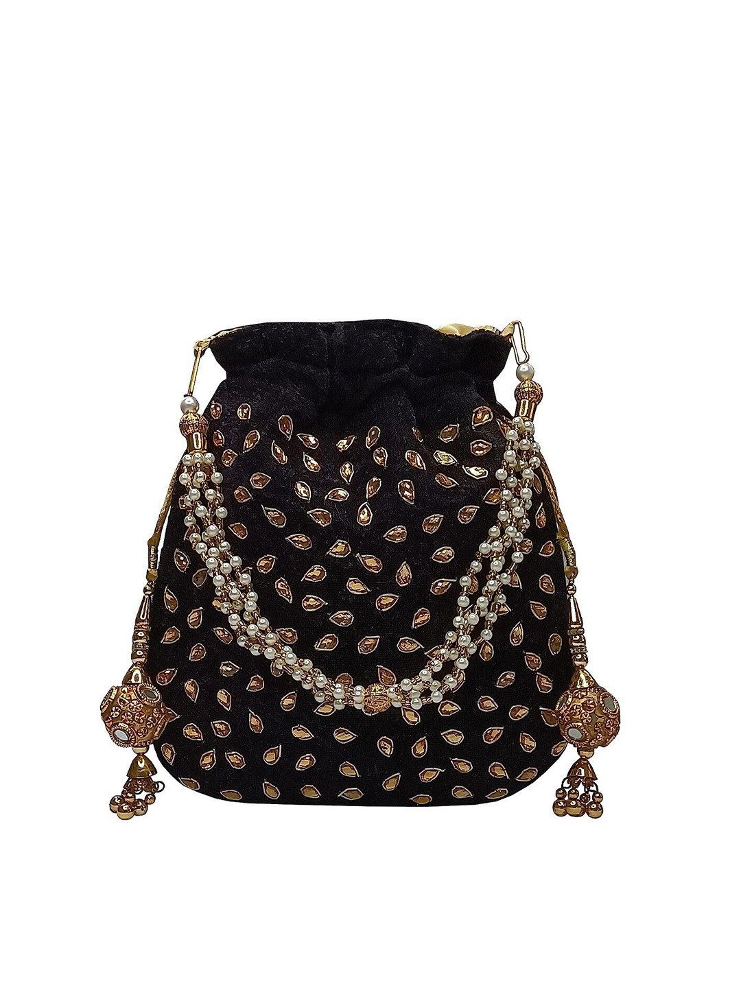 FRINGES Beaded Embellished Potli Clutch