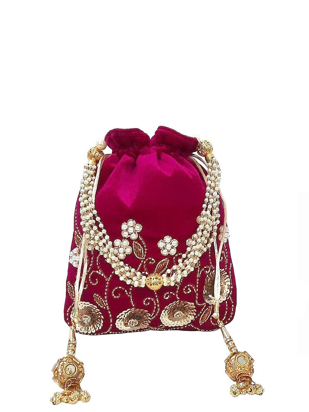 FRINGES Embellished Tassel Potli Clutch
