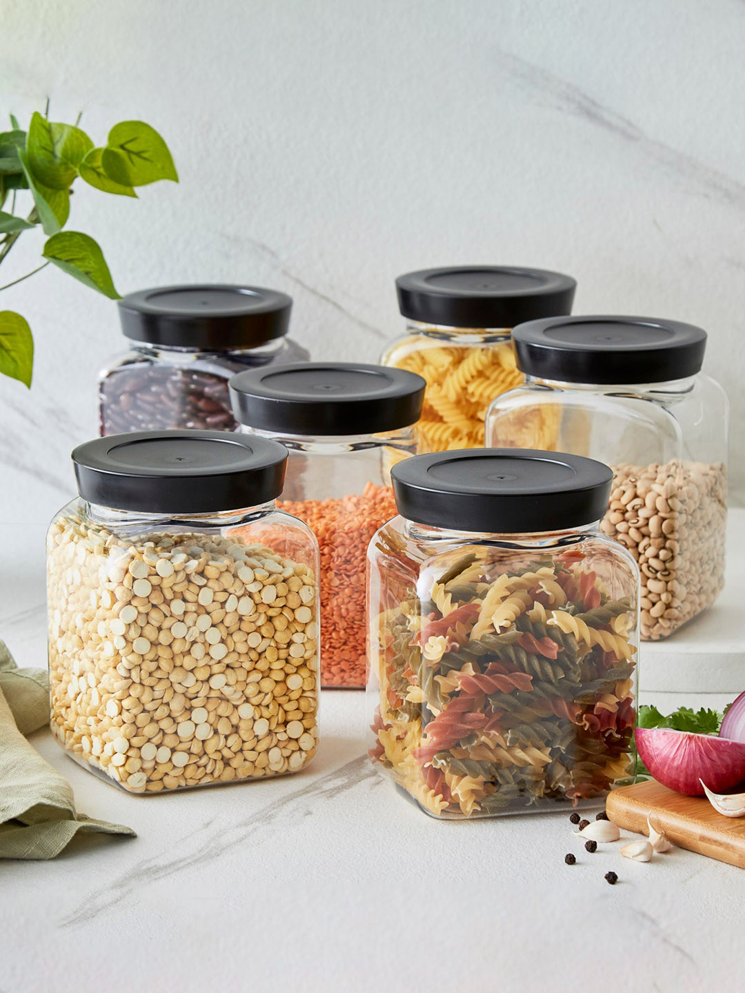 Home Centre Corsica Transparent 6 Pieces Storage Container 1.1 L Each