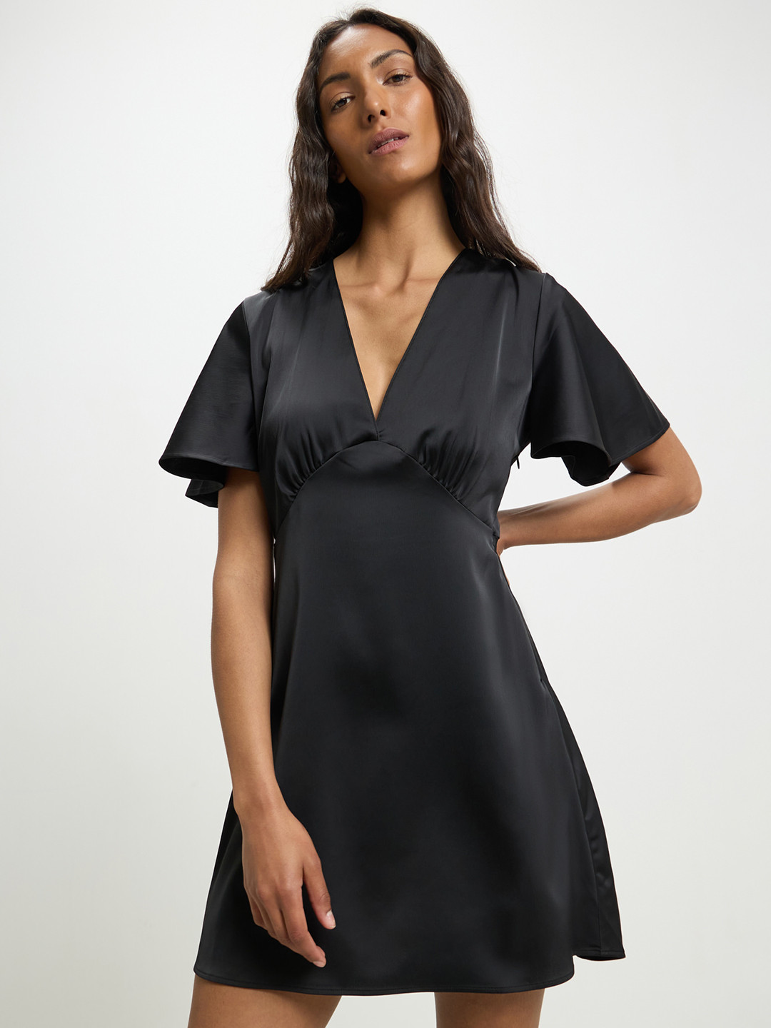 CALLIOPE Satin A-Line Mini Dress