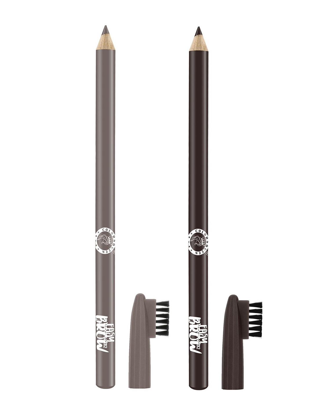 Colors Queen Set Of 2 Easy Brow Professional Eyebrow Pencil - Brown & Dark Brown