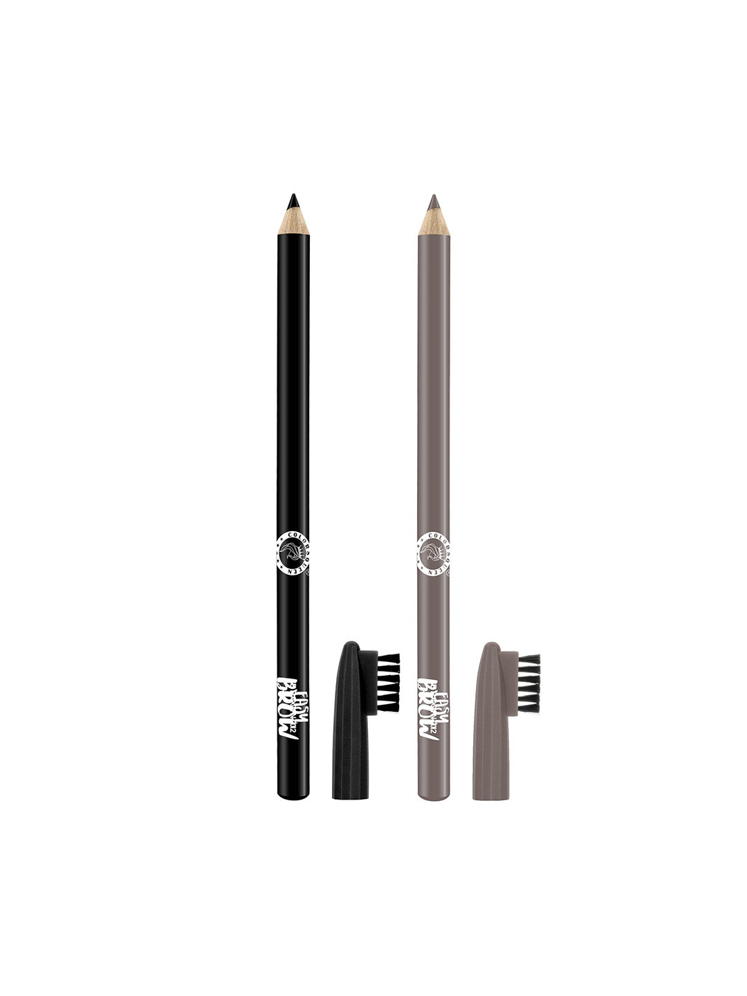 Colors Queen Set Of 2 Easy Brow Professional Eyebrow Pencil - Black & Brown