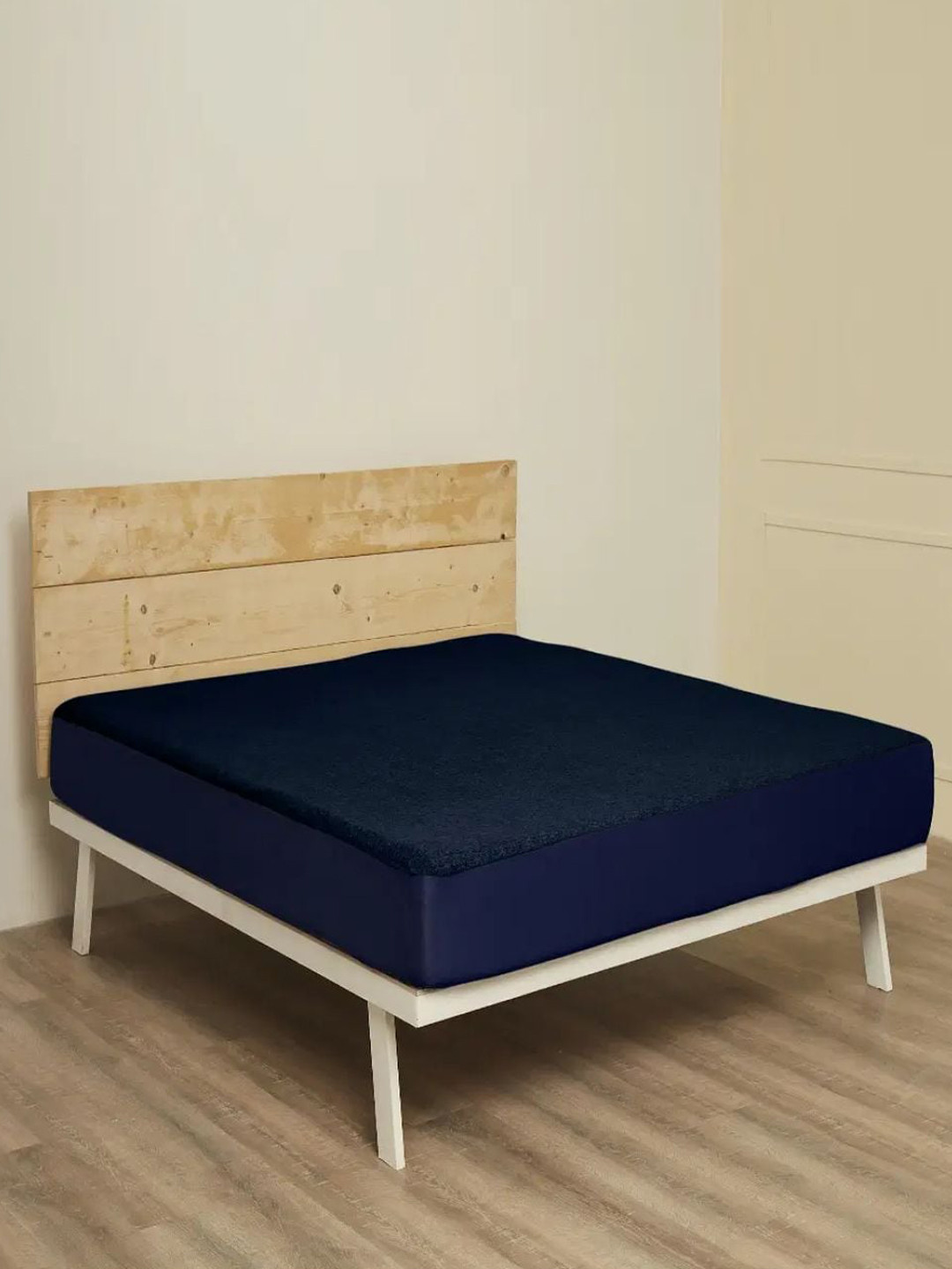 wakefit Blue Cotton Feel Terry Ultra Soft & Waterproof Double Queen Mattress Protector