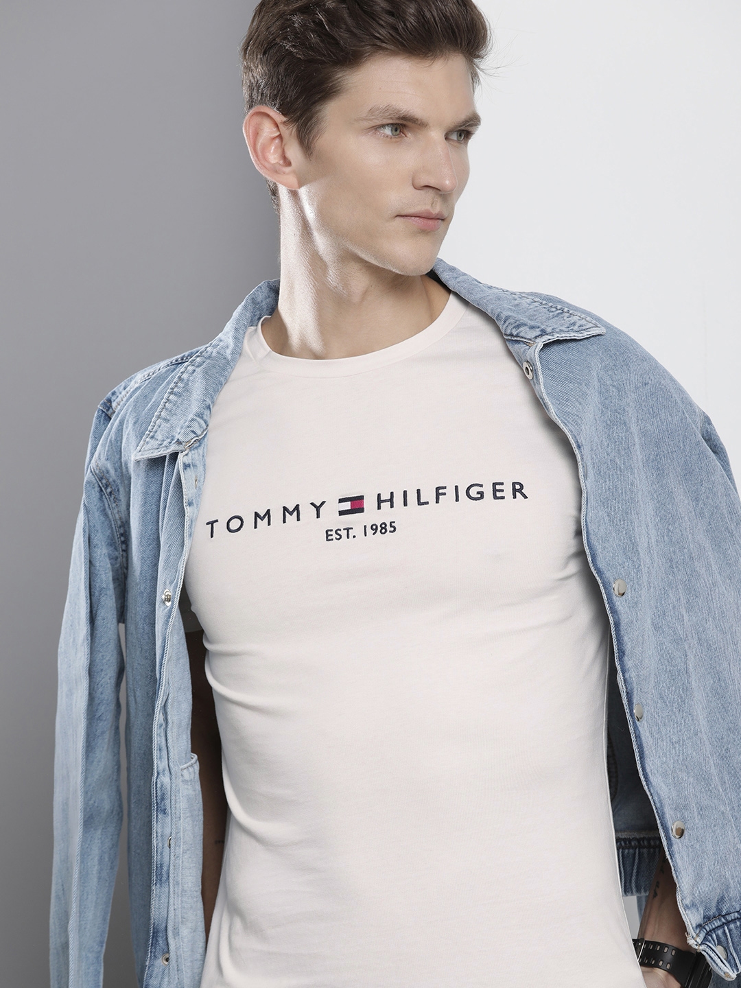 Men tunge Mechanics Buy Tommy Hilfiger Brand Logo Embroidered Slim Fit T Shirt - Tshirts for  Men 23565250 | Myntra