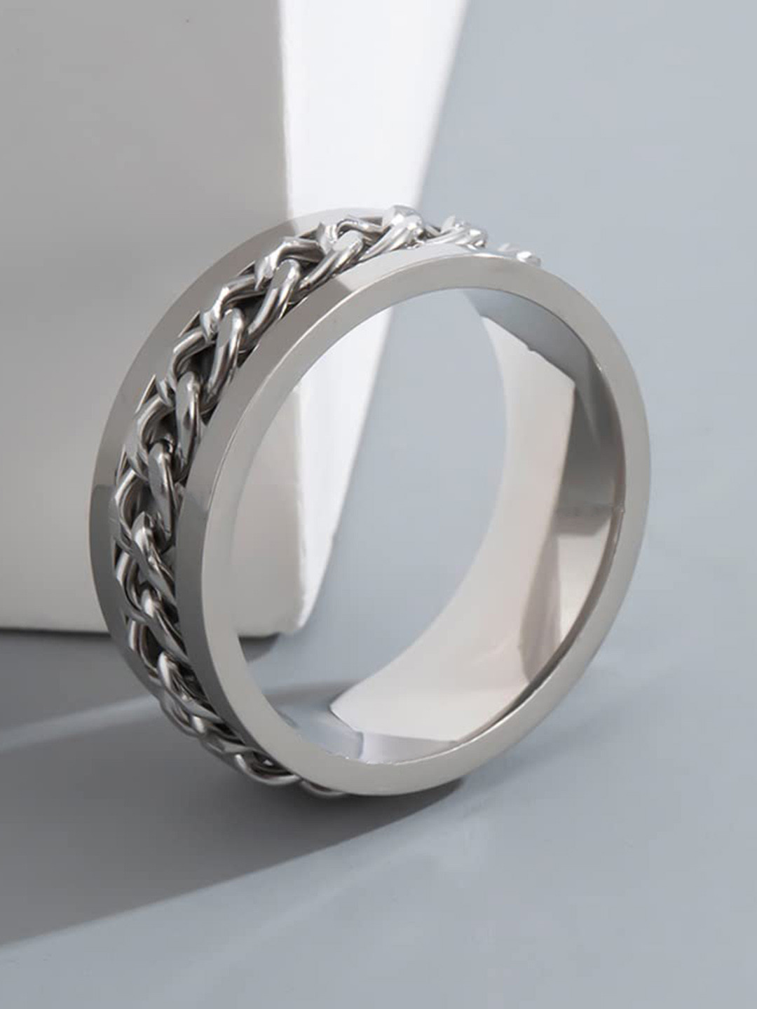 MEENAZ Men Set Of 2 Silver-Plated Finger Ring