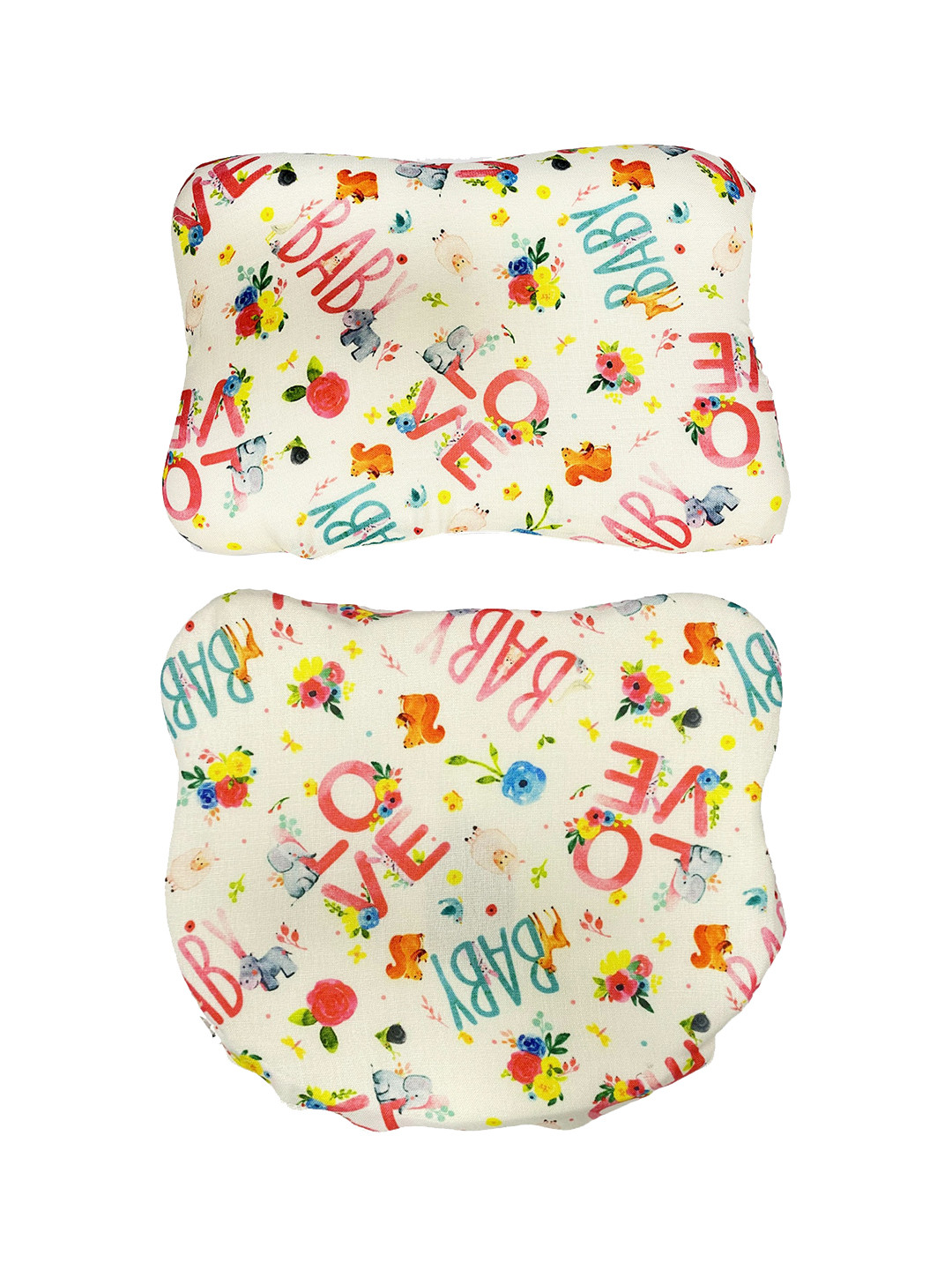 Sleepsia Cream Graphic Faux Velvet Adjustable Set of 2 Medium Memory Foam Sleep Pillow-19 x 5 x 31 cm