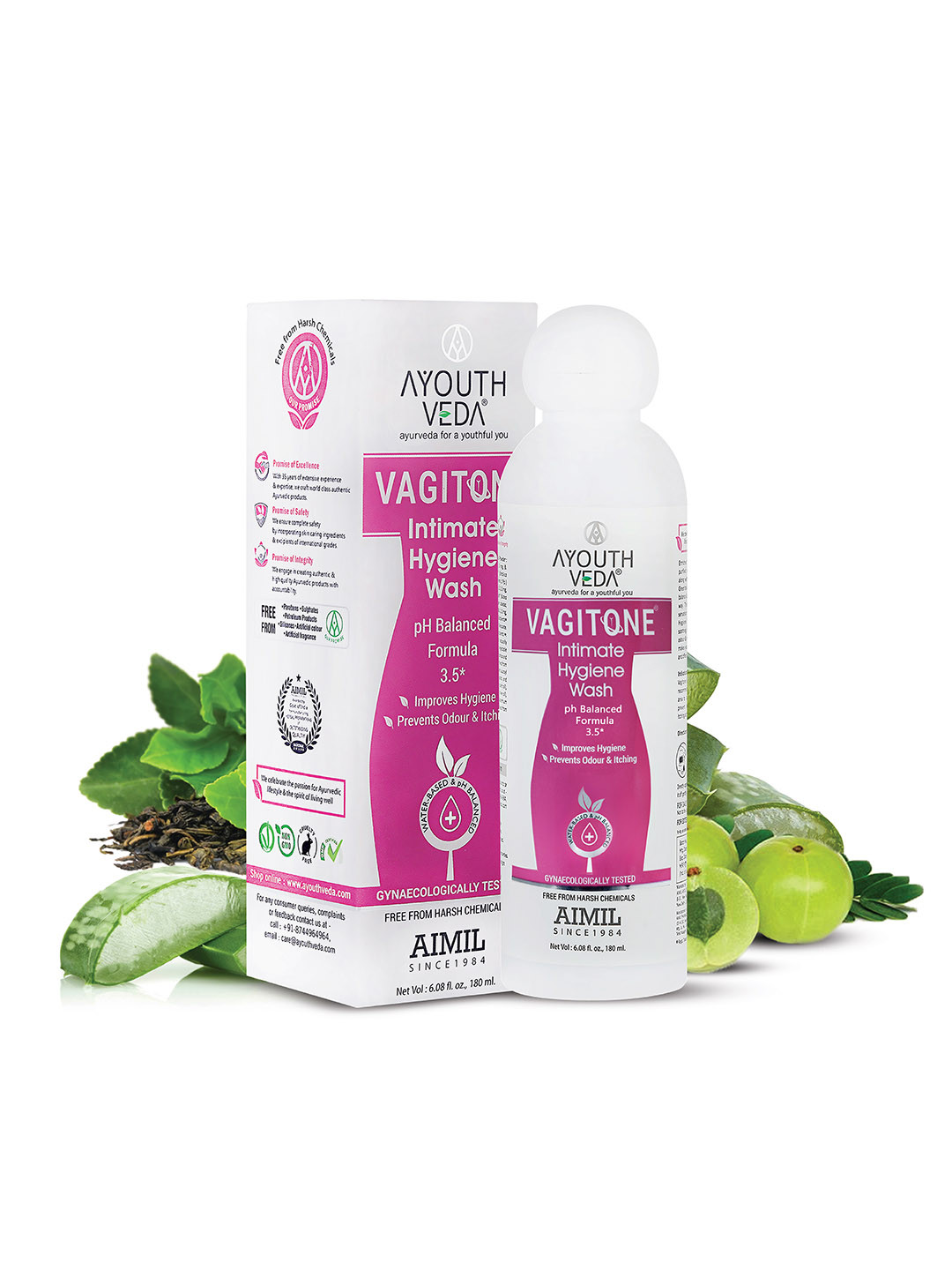 AYOUTHVEDA Vagitone Intimate Hygiene Wash with Aloe Vera & Amla - 180ml